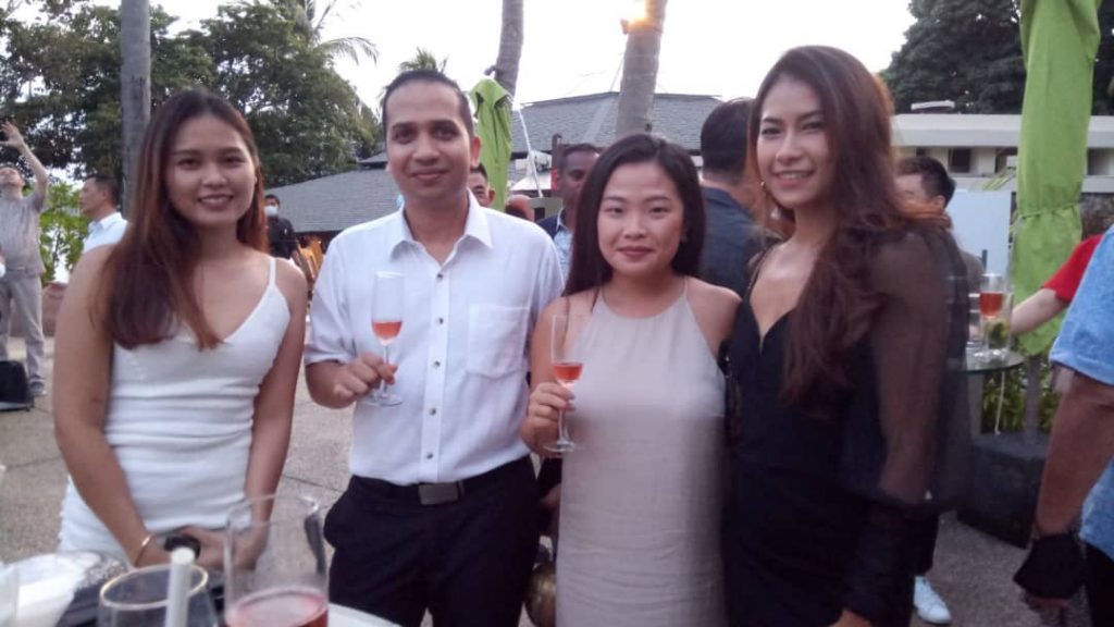 F&B director Derek with guests.