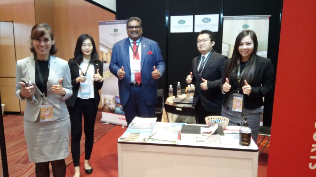 Sunway Hotels booth with GM Prakash (centre).