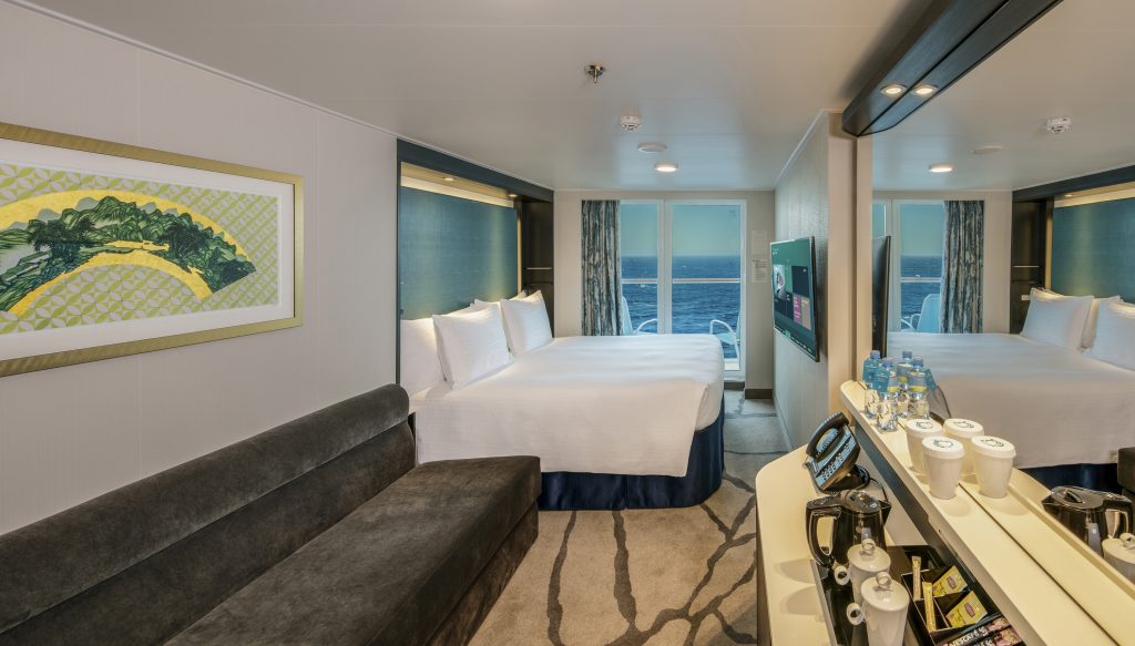 Stateroom with balcony.