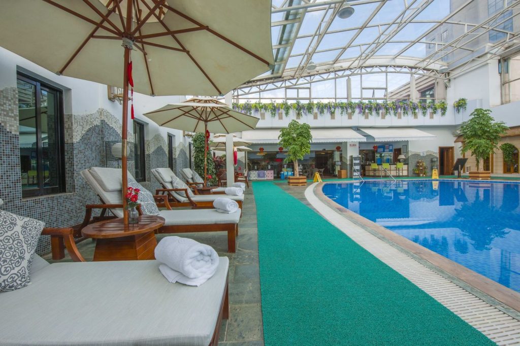 The swimming pool.