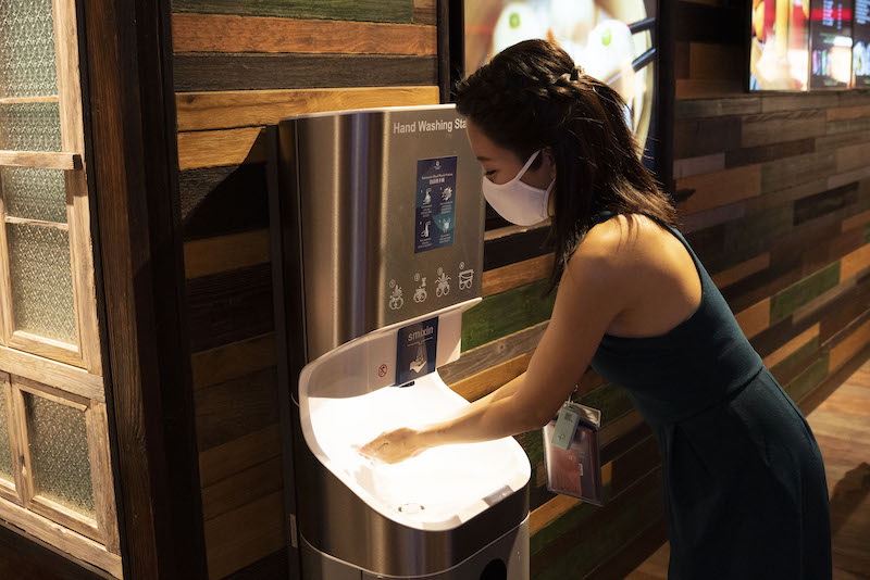 Touchless washing stations will dispense water, soap and paper towels automatically