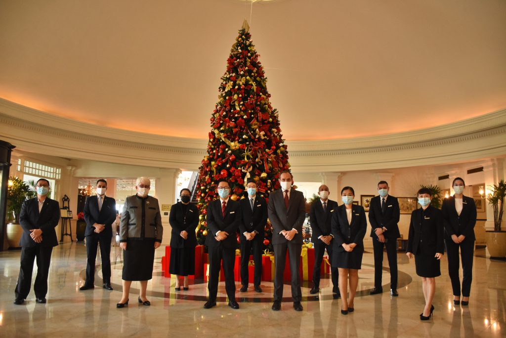 Alison Fraser (third from left) with HODs at the Xmas tree lighting ceremony. H_Christmas_1