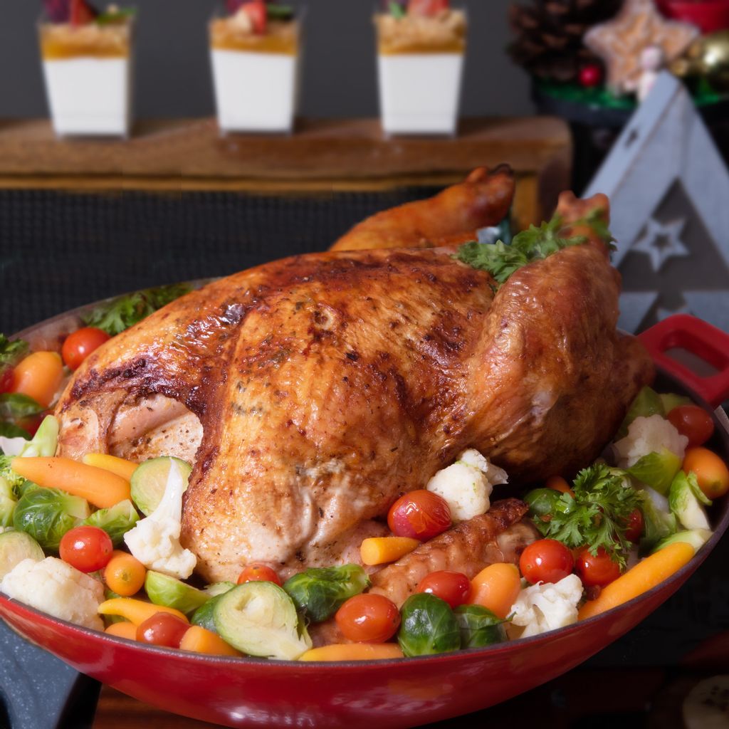 Christmas roast chicken.