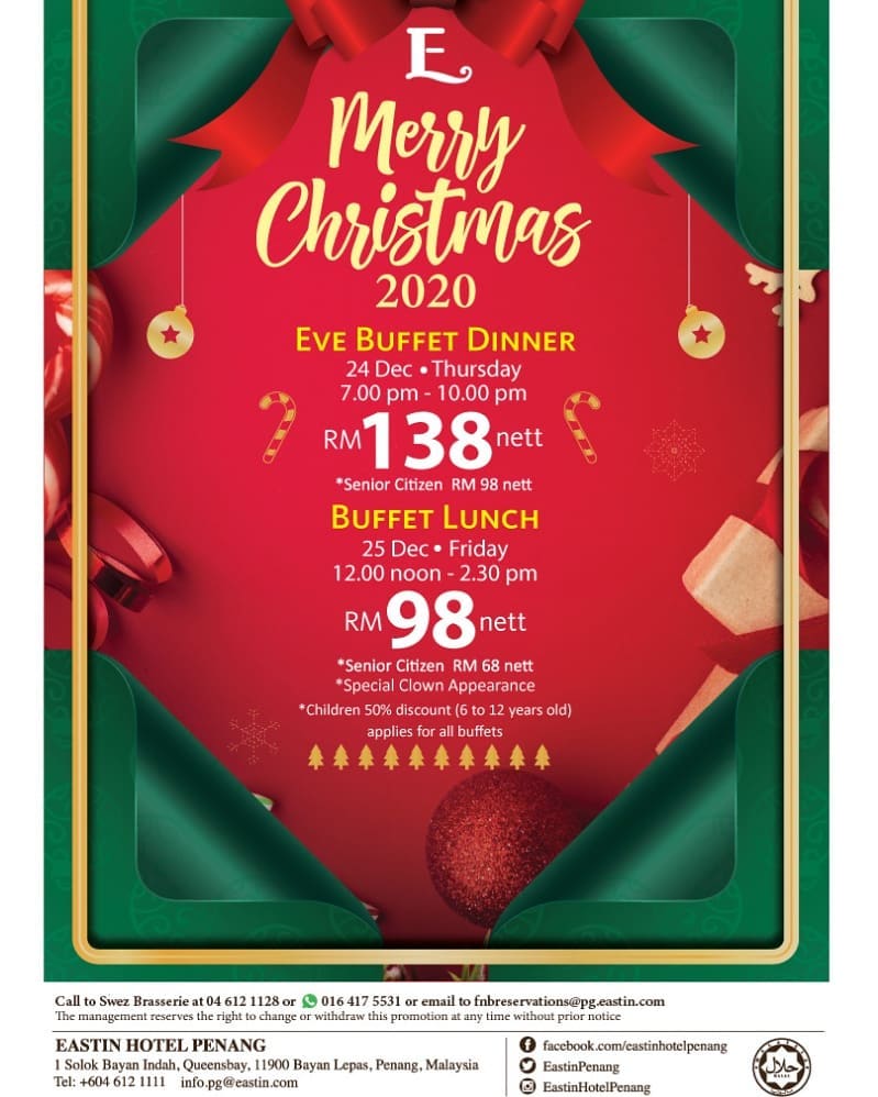 Eastin Hotel Penang Christmas promotions.