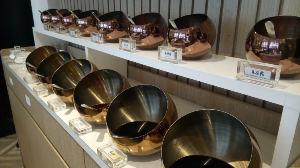 Many choices condiments to go with your steam boat.