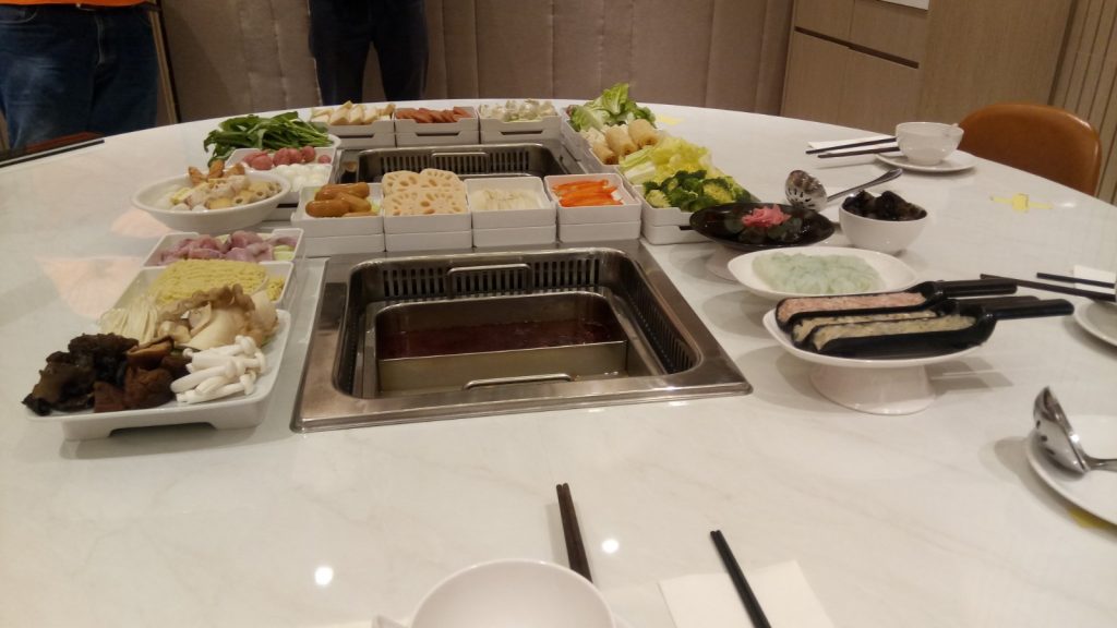 The various dishes set out for diners.
